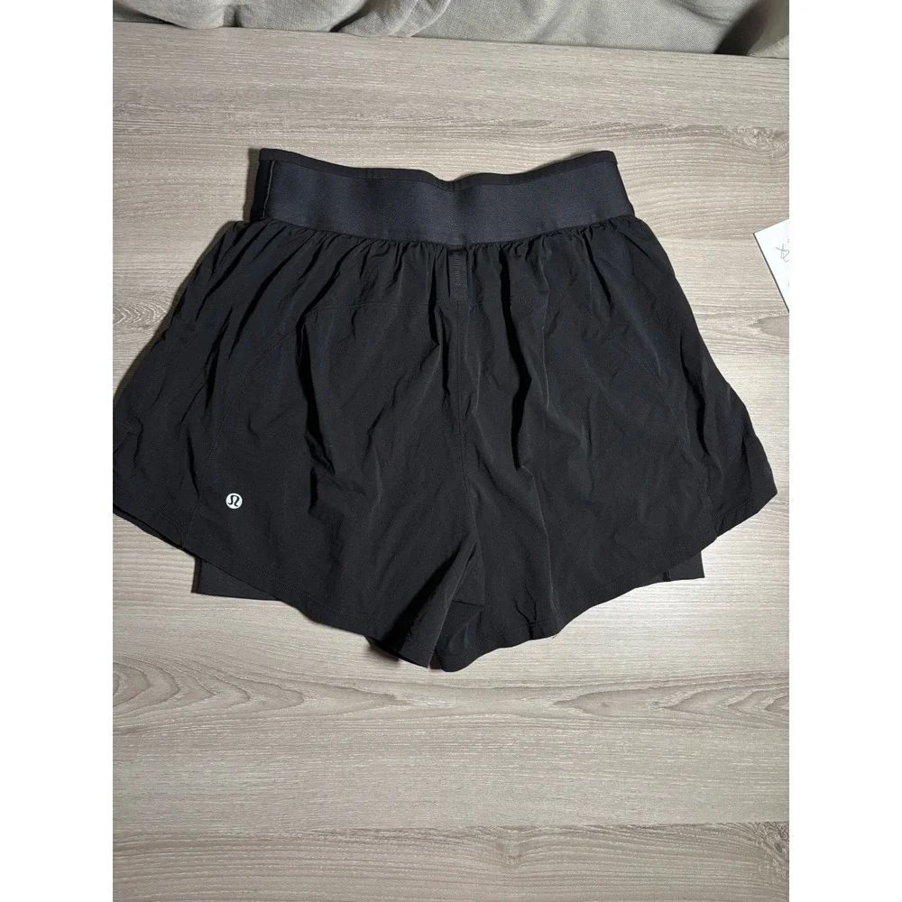 Lululemon Lab Womens Black 2-in-1 Running Shorts Size S Athleisure Activewear